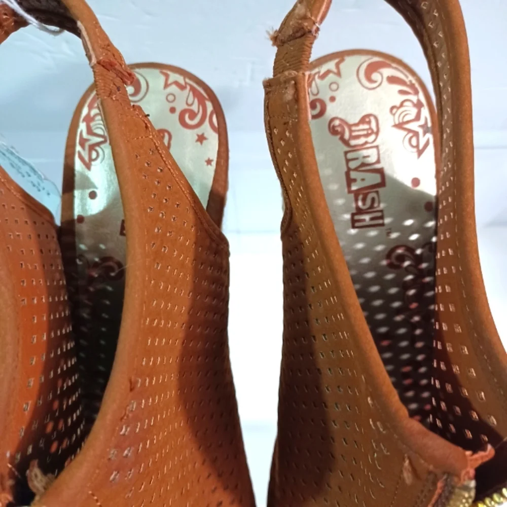 Brash Wedge Slingback Sandals, Size:9 1/2, Brown